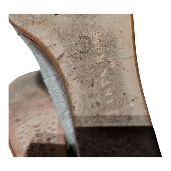 TARYN ROSE "Kimberly" Linen Leather Wrapped Wedges - Size 8 - Picture 8 of 8